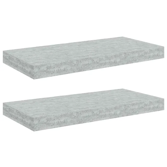 Étagères murales flottantes 2 pcs gris béton 50x23x3,8 cm MDF