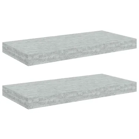 Étagères murales flottantes 2 pcs gris béton 50x23x3,8 cm MDF