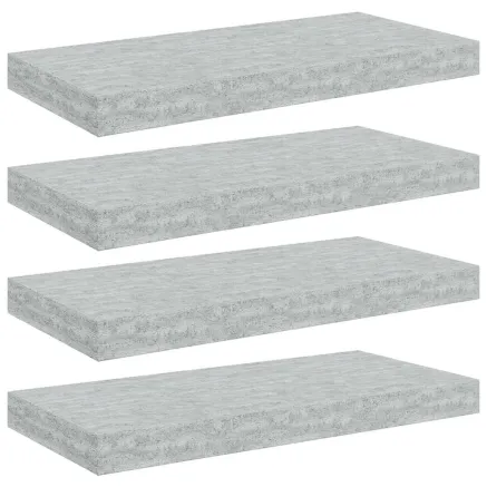 Étagères murales flottantes 4 pcs gris béton 50x23x3,8 cm MDF 2