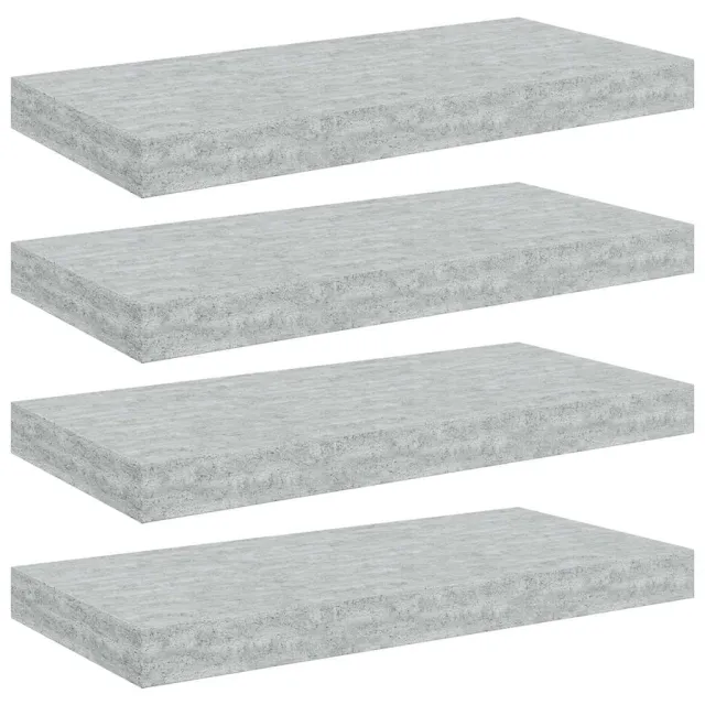 Étagères murales flottantes 4 pcs gris béton 50x23x3,8 cm MDF