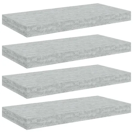 Étagères murales flottantes 4 pcs gris béton 50x23x3,8 cm MDF