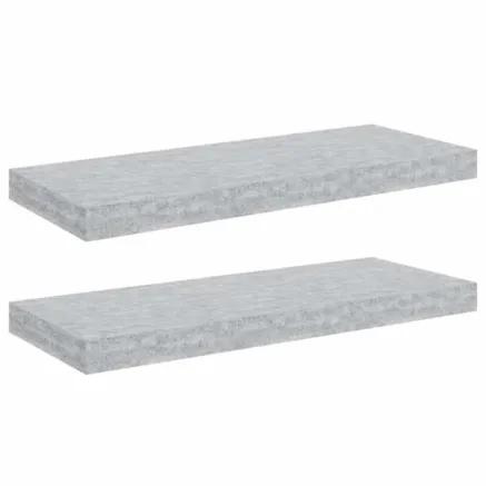 Étagères murales flottantes 2 pcs gris béton 60x23,5x3,8 cm MDF 2