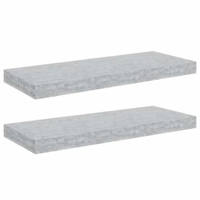 Étagères murales flottantes 2 pcs gris béton 60x23,5x3,8 cm MDF