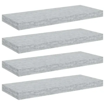 Étagères murales flottantes 4 pcs gris béton 60x23,5x3,8 cm MDF 2