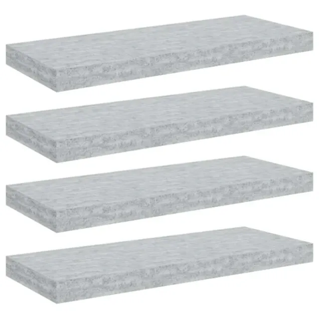 Étagères murales flottantes 4 pcs gris béton 60x23,5x3,8 cm MDF