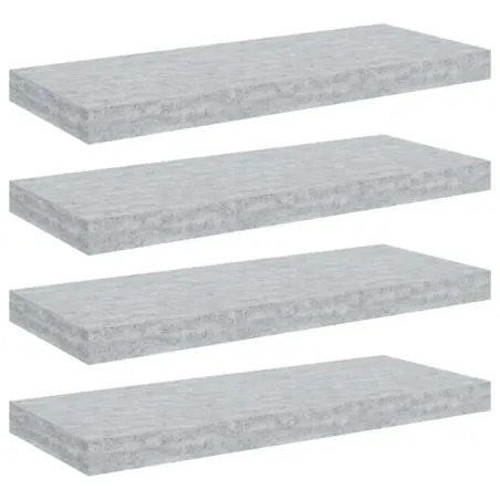 Étagères murales flottantes 4 pcs gris béton 60x23,5x3,8 cm MDF