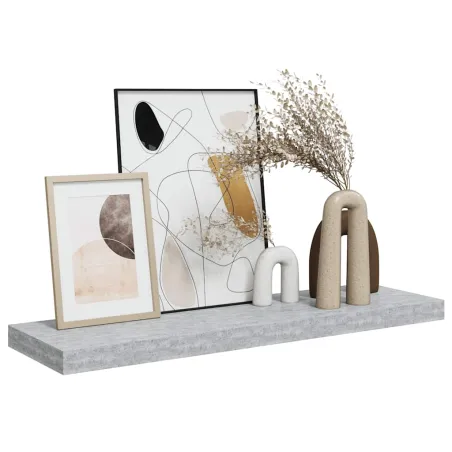 Étagère murale flottante Gris béton 80x23,5x3,8 cm MDF