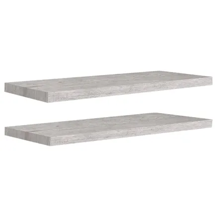 Étagères murales flottantes 2 pcs gris béton 80x23,5x3,8 cm MDF 2