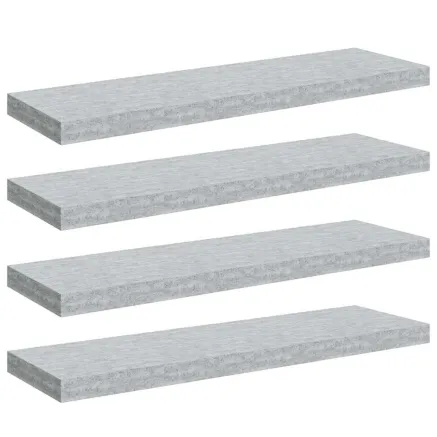 Étagères murales flottantes 4 pcs gris béton 80x23,5x3,8 cm MDF 2