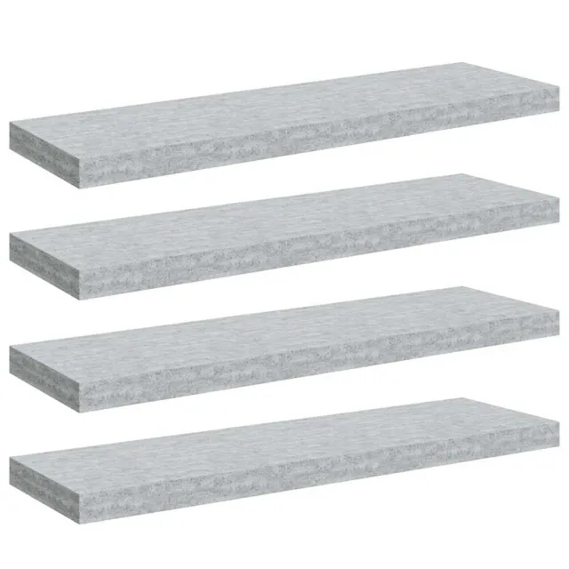 Étagères murales flottantes 4 pcs gris béton 80x23,5x3,8 cm MDF