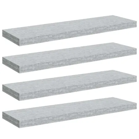 Étagères murales flottantes 4 pcs gris béton 80x23,5x3,8 cm MDF