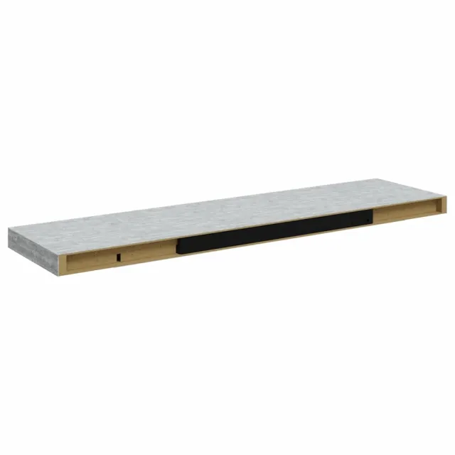 Étagère murale flottante Gris béton 90x23,5x3,8 cm MDF