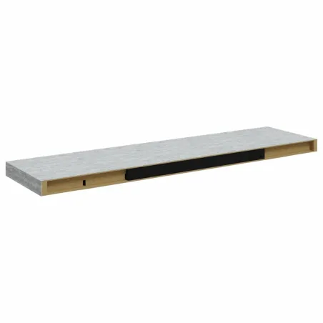 Étagère murale flottante Gris béton 90x23,5x3,8 cm MDF