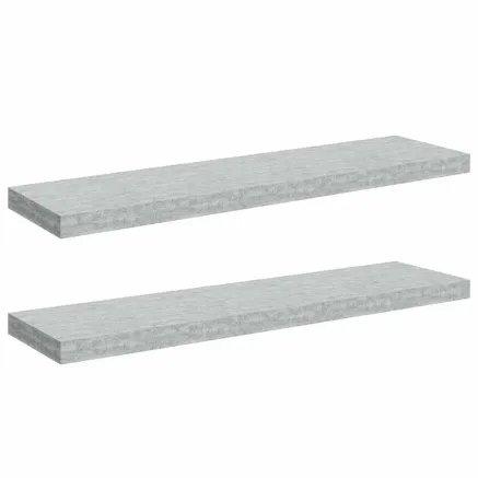 Étagères murales flottantes 2 pcs Gris béton 90x23,5x3,8cm MDF 2