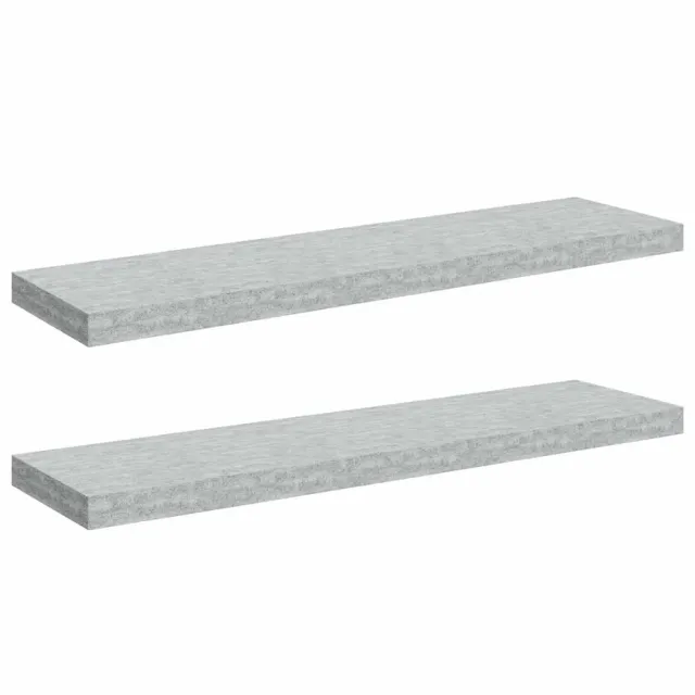 Étagères murales flottantes 2 pcs Gris béton 90x23,5x3,8cm MDF