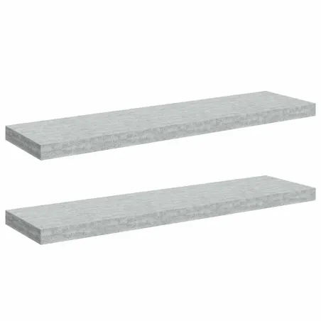 Étagères murales flottantes 2 pcs Gris béton 90x23,5x3,8cm MDF