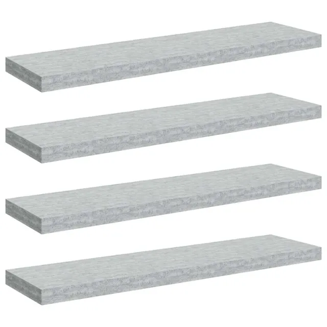 Étagères murales flottantes 4 pcs Gris béton 90x23,5x3,8cm MDF