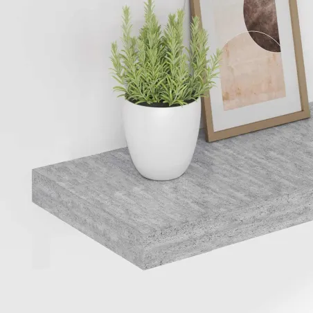 Étagère murale flottante Gris béton 120x23,5x3,8 cm MDF