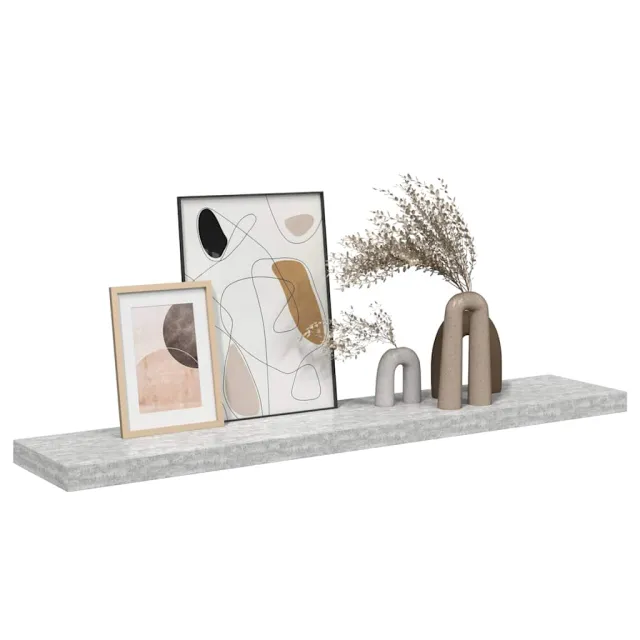 Étagère murale flottante Gris béton 120x23,5x3,8 cm MDF