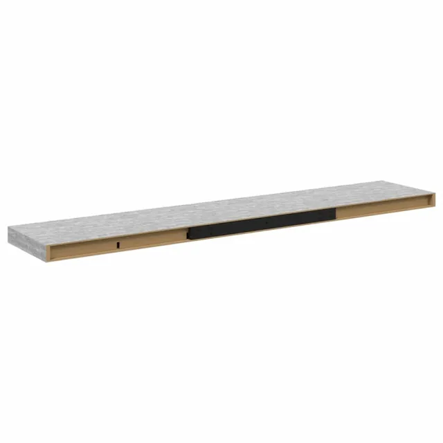 Étagère murale flottante Gris béton 120x23,5x3,8 cm MDF
