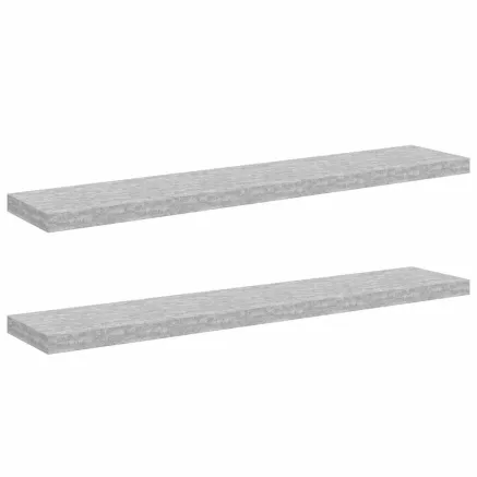 Étagères murales flottantes 2 pcs gris béton 120x23,5x3,8cm MDF 2