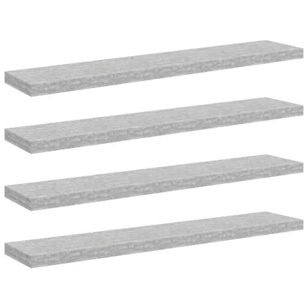Étagères murales flottantes 4 pcs gris béton 120x23,5x3,8cm MDF 2