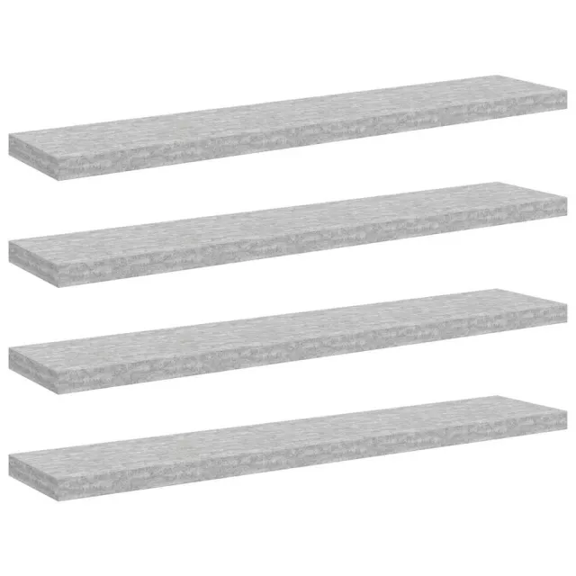 Étagères murales flottantes 4 pcs gris béton 120x23,5x3,8cm MDF
