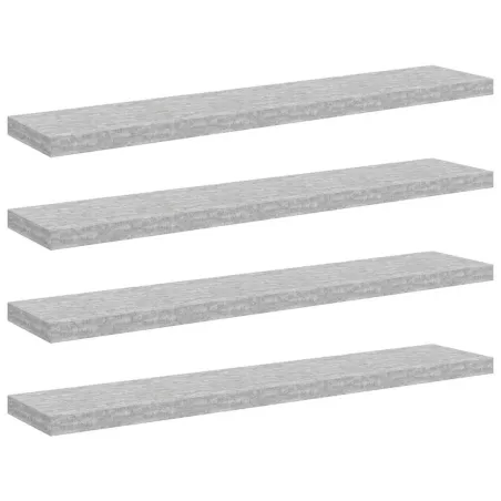 Étagères murales flottantes 4 pcs gris béton 120x23,5x3,8cm MDF