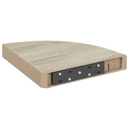 Étagères d'angle murales 4 pcs Chêne et blanc 25x25x3,8 cm MDF