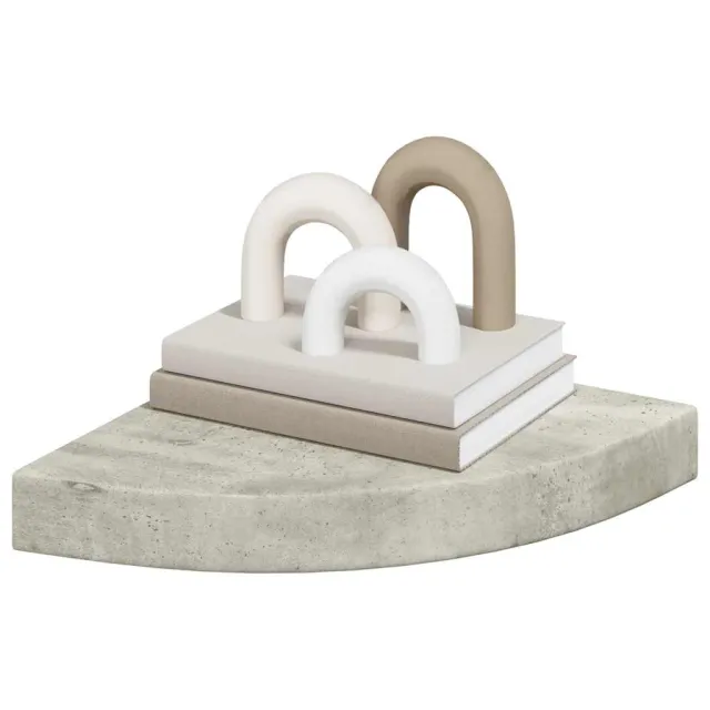 Étagère d'angle murale Gris béton 25x25x3,8 cm MDF