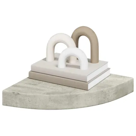 Étagère d'angle murale Gris béton 25x25x3,8 cm MDF