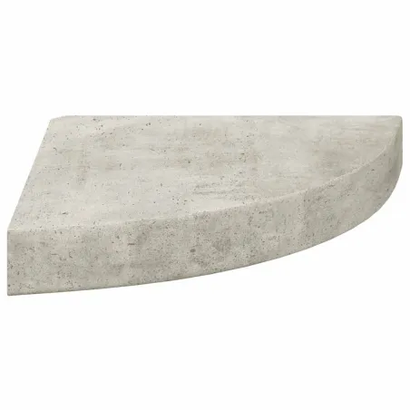 Étagère d'angle murale Gris béton 25x25x3,8 cm MDF