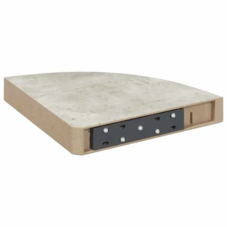 Étagère d'angle murale Gris béton 25x25x3,8 cm MDF