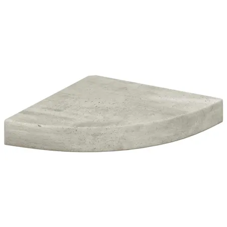 Étagères d'angle murales 4 pcs Gris béton 25x25x3,8 cm MDF