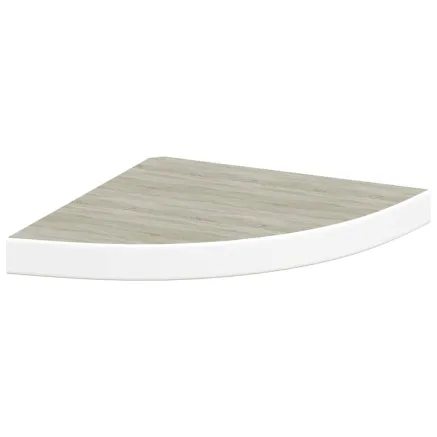 Étagère d'angle murale Chêne et blanc 35x35x3,8 cm MDF 2