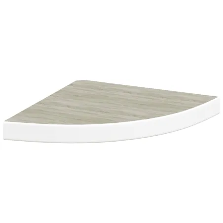 Étagère d'angle murale Chêne et blanc 35x35x3,8 cm MDF