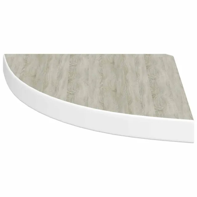 Étagères d'angle murales 2 pcs Chêne et blanc 35x35x3,8 cm MDF