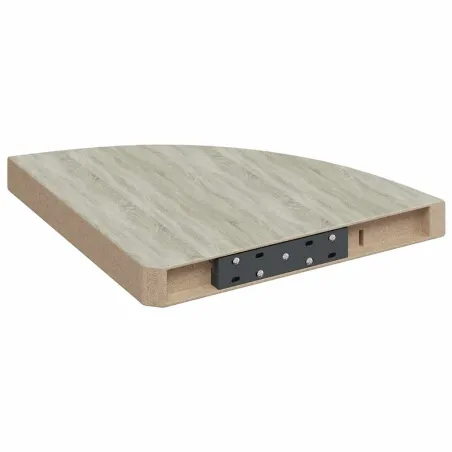 Étagères d'angle murales 4 pcs Chêne et blanc 35x35x3,8 cm MDF