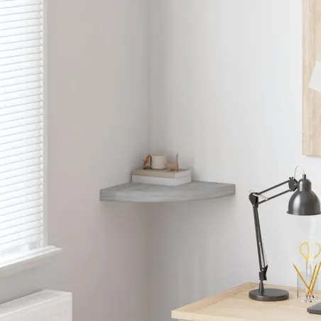 Étagère d'angle murale Gris béton 35x35x3,8 cm MDF