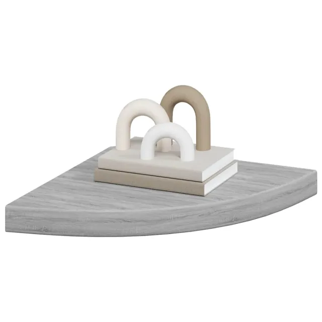 Étagère d'angle murale Gris béton 35x35x3,8 cm MDF