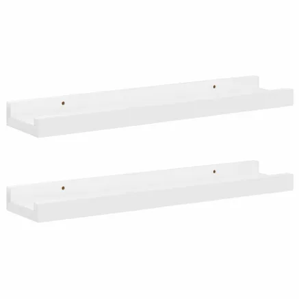 Étagères murales 2 pcs Blanc brillant 40x9x3 cm 2