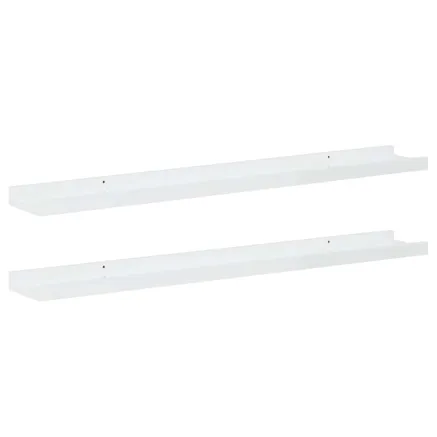 Étagères murales 2 pcs Blanc brillant 80x9x3 cm 2