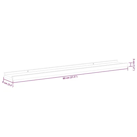 Étagères murales 2 pcs Blanc brillant 80x9x3 cm