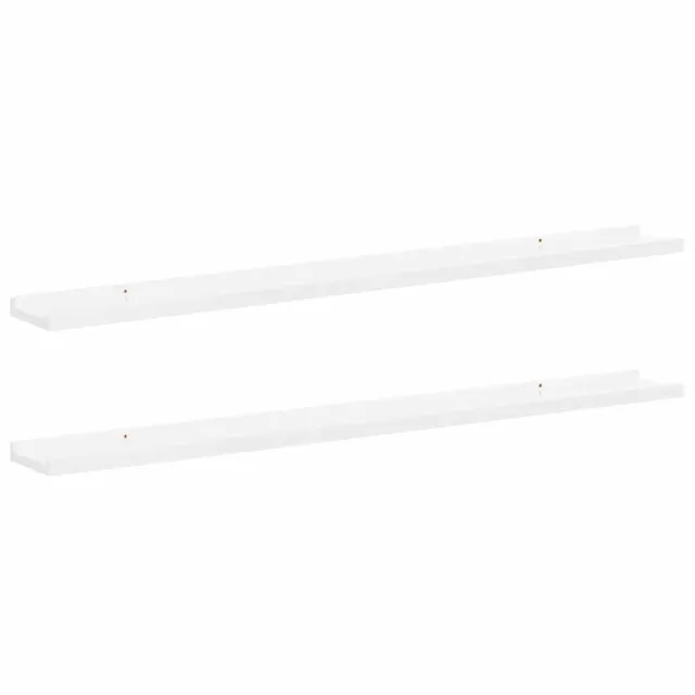 Étagères murales 2 pcs Blanc brillant 100x9x3 cm