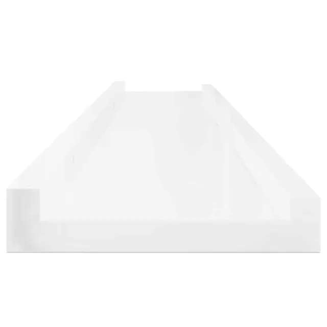 Étagères murales 2 pcs Blanc brillant 100x9x3 cm