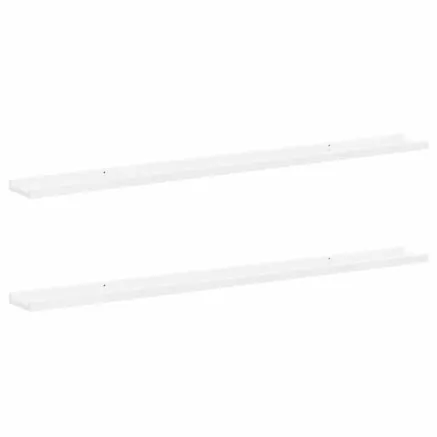 Étagères murales 2 pcs Blanc brillant 115x9x3 cm 2