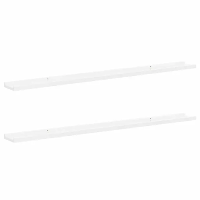 Étagères murales 2 pcs Blanc brillant 115x9x3 cm