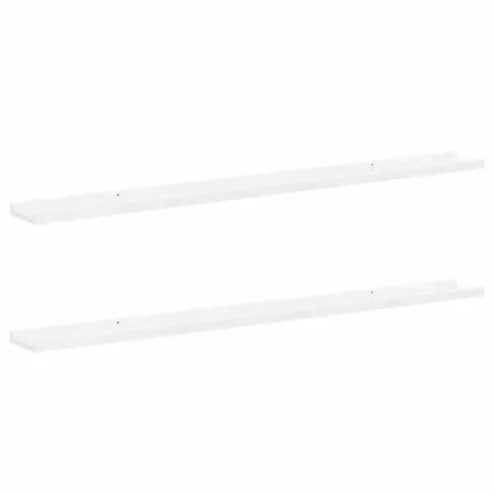 Étagères murales 2 pcs Blanc brillant 115x9x3 cm