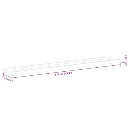 Étagères murales 2 pcs Blanc brillant 115x9x3 cm