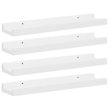 Étagères murales 4 pcs Blanc brillant 40x9x3 cm 2